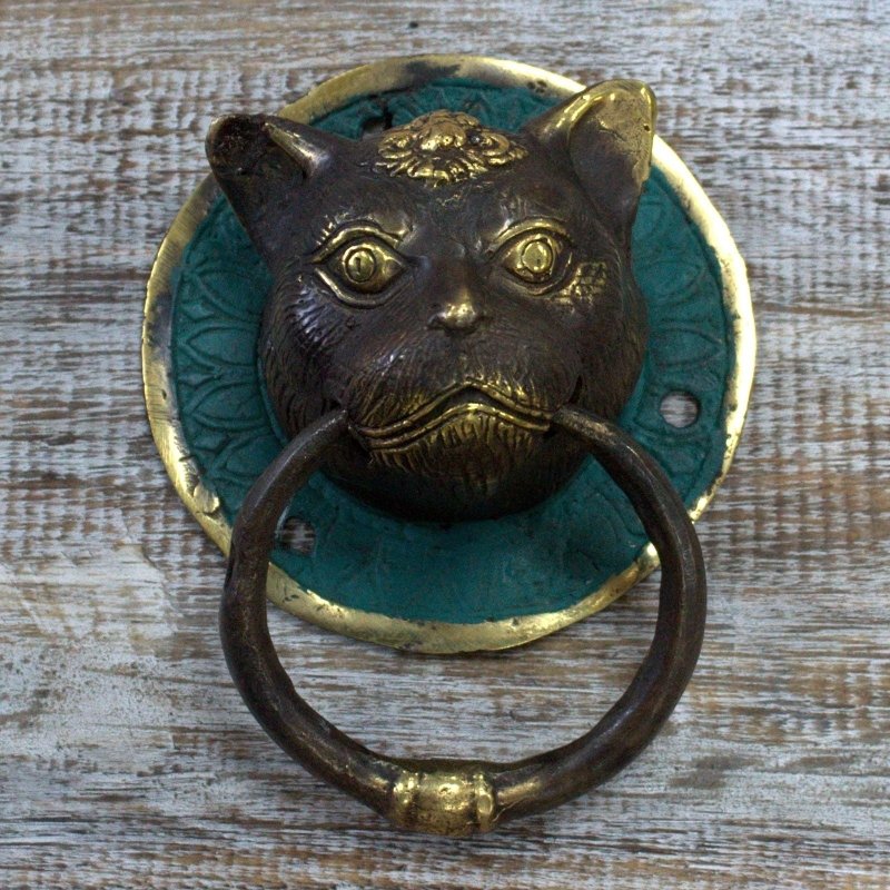 Brass Door Knocker - Cats Head - Door Knockers - British D'sire