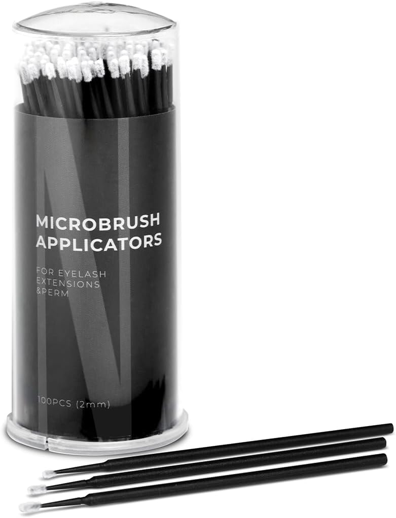 Nanolash Microbrush Applicators 100 pcs - eyelash microbrushes, disposable eyelash applicators, micro brushes for eyelash extensions (2 mm) Main image