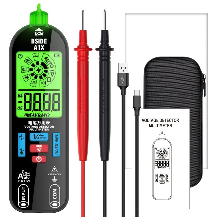 BSIDE A1X Charging Model Mini Digital Electric Pen Intelligent Automatic Merit Multimeter, Specification: With Tool Pack - British D'sire