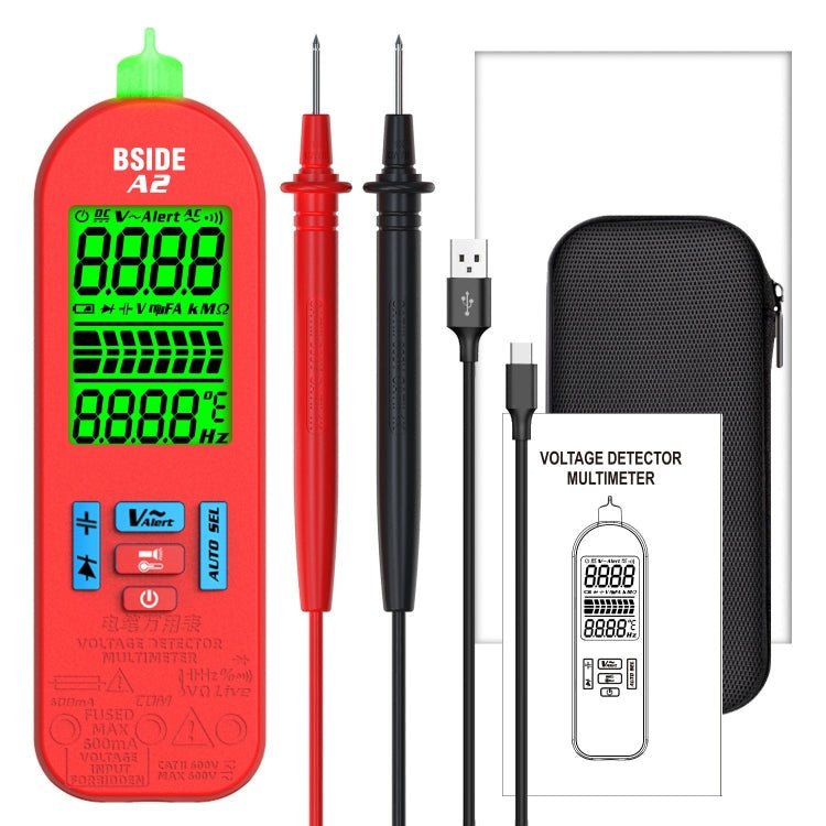 BSIDE A2 Charging Model Mini Digital Auto - Ranging Pencil Multimeter, Specification: With Tool Pack - British D'sire