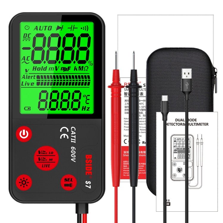 BSIDE ADMS7 Smart Thin Digital Multimeter Counts DC AC Voltmeter, Model: Charging Model With Tool Package Secondary image