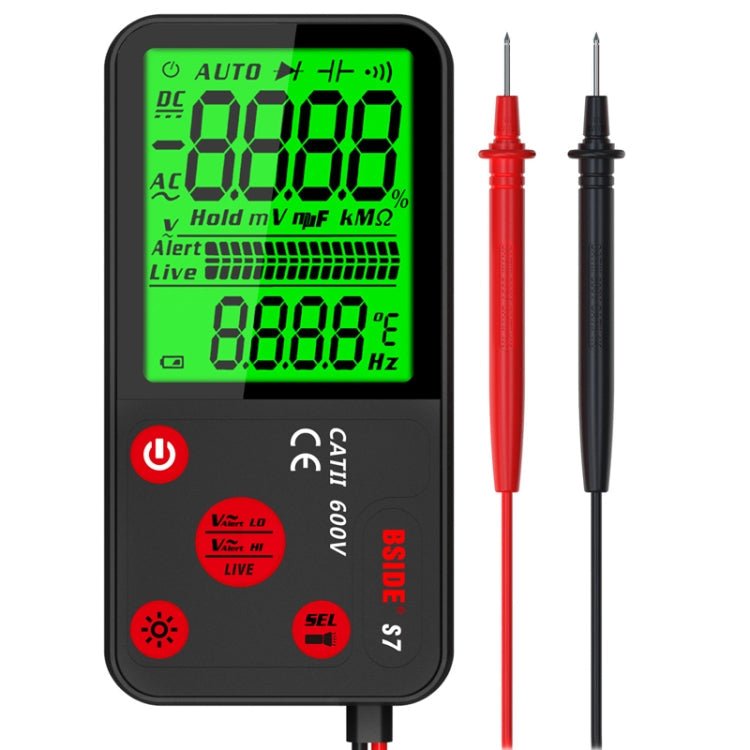 BSIDE ADMS7 Smart Thin Digital Multimeter Counts DC AC Voltmeter, Model: Standard Charging Model - British D'sire