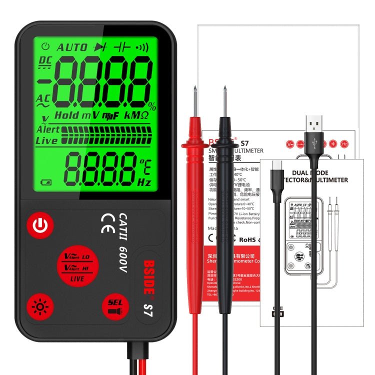 BSIDE ADMS7 Smart Thin Digital Multimeter Counts DC AC Voltmeter, Model: Standard Charging Model Secondary image