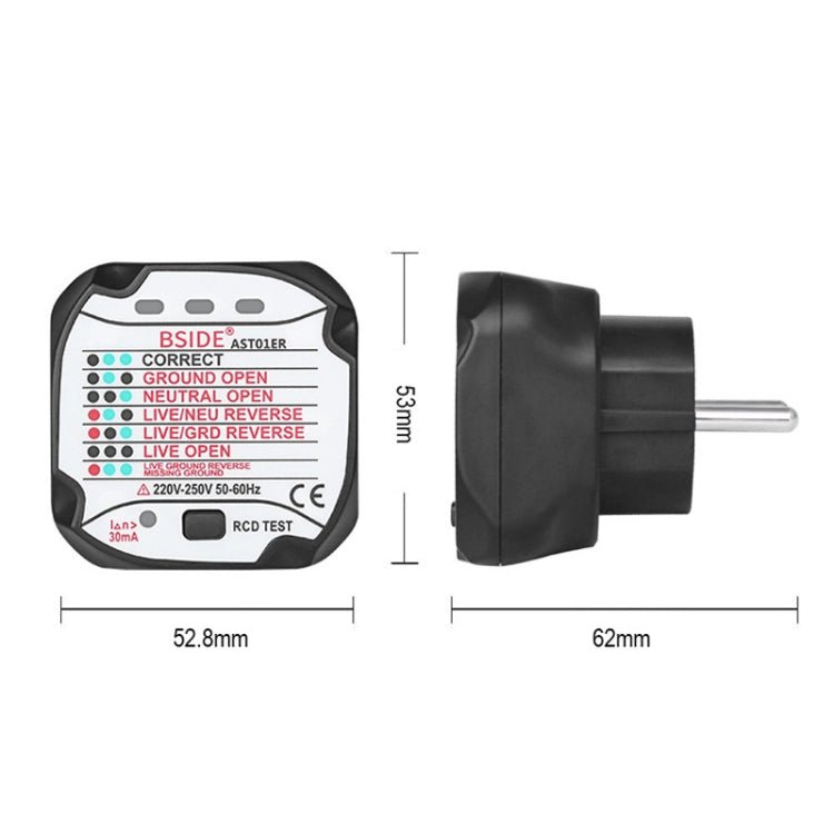 BSIDE AST01 Plug Power Tester Electrical Socket Detector EU Plug Secondary image