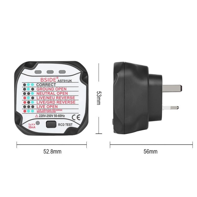 BSIDE AST01 Plug Power Tester Electrical Socket Detector UK Plug Secondary image