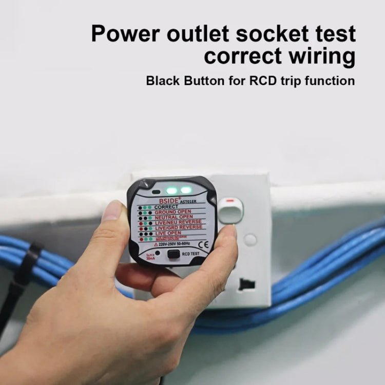 BSIDE AST01 Plug Power Tester Electrical Socket Detector US Plug - British D'sire
