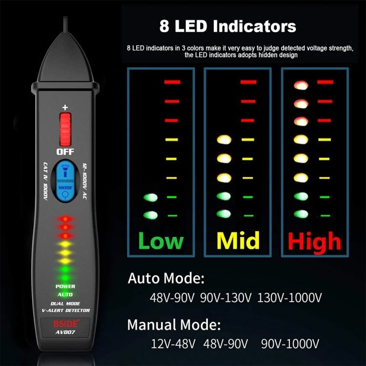 BSIDE AVD07 Smart Dual Mode Electric Pen Non - Contact Break - Point Sensing AC Voltage Tester - British D'sire