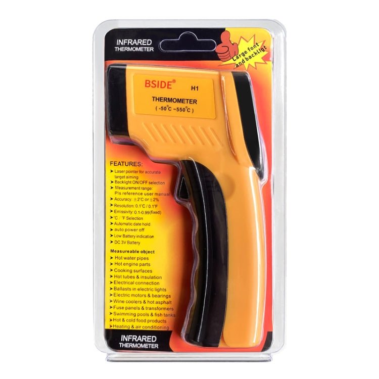 BSIDE H1 550 Degree Celsius Infrared Thermometer Handheld Non - Contact Thermometer - British D'sire