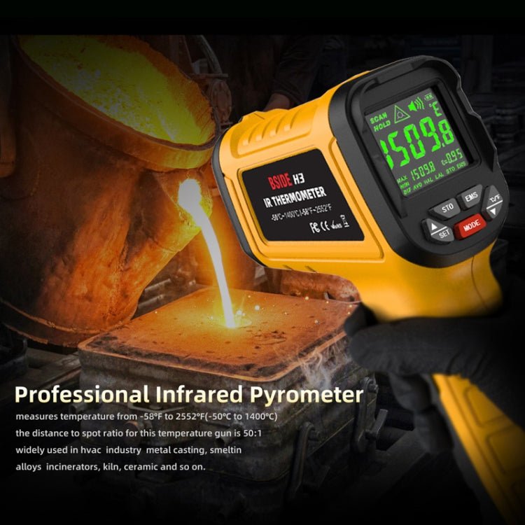 BSIDE H3 High Temperature Infrared Thermometer Handheld Non - Contact Thermometer - British D'sire