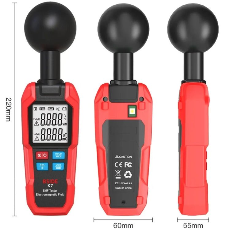 BSIDE K7 Handheld Electromagnetic Radiation Detector Electromagnetic Wave Tester Secondary image