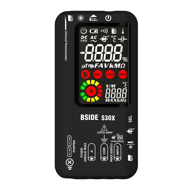 BSIDE S30X Smart Color Screen Infrared Temperature Measurement Multimeter(Black) - British D'sire