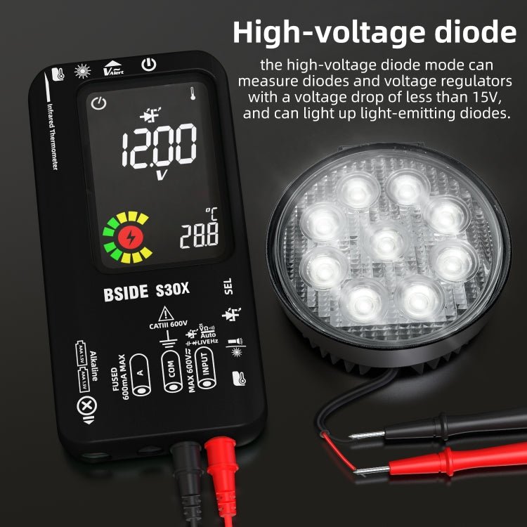 BSIDE S30X Smart Color Screen Infrared Temperature Measurement Multimeter(Black) - British D'sire
