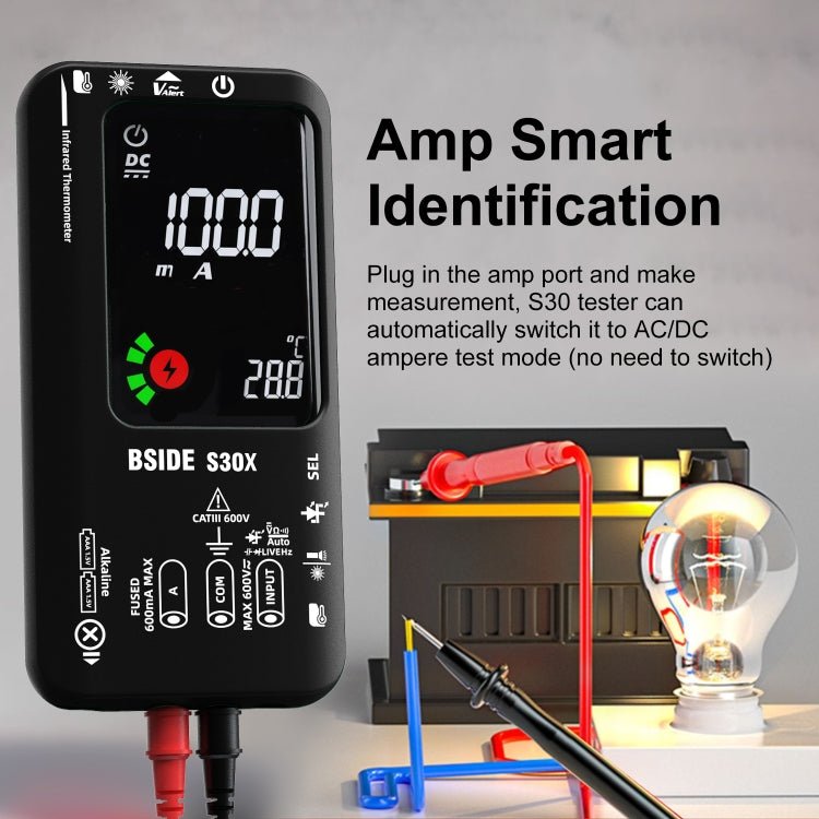BSIDE S30X Smart Color Screen Infrared Temperature Measurement Multimeter(Black) - British D'sire