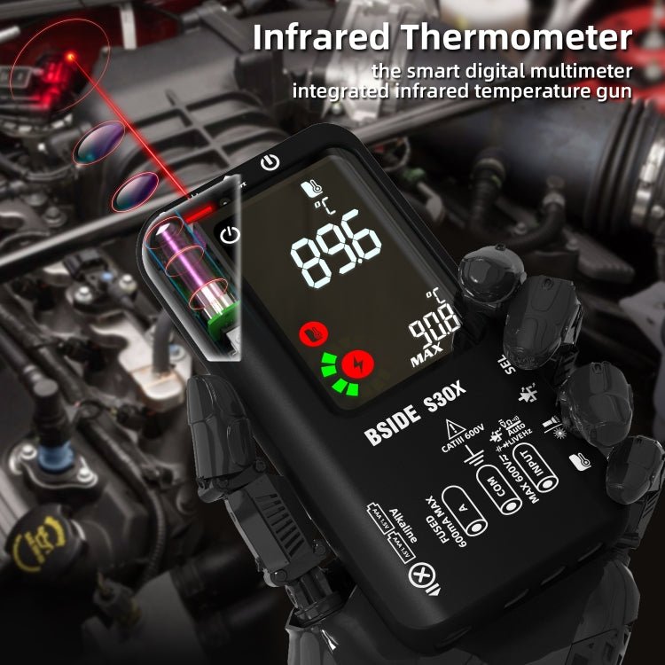 BSIDE S30X Smart Color Screen Infrared Temperature Measurement Multimeter(Black) - British D'sire