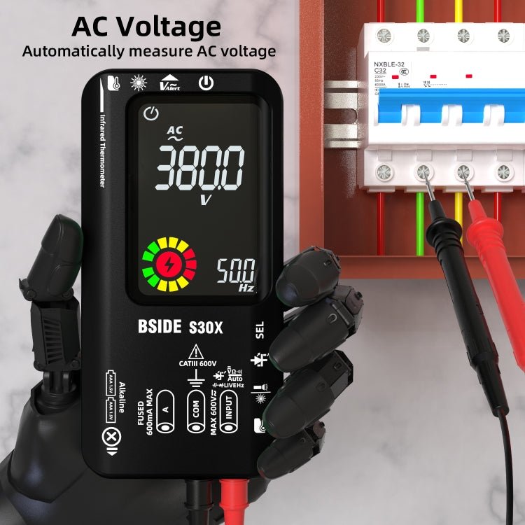 BSIDE S30X Smart Color Screen Infrared Temperature Measurement Multimeter(Black) - British D'sire