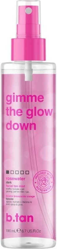 b.tan Facial Self Tanner Mist | Gimme The Glow Down - Gradual Dark Rosewater Mist, Vegan, Cruelty Free, 6.7 Fl Oz - British D'sire Main image