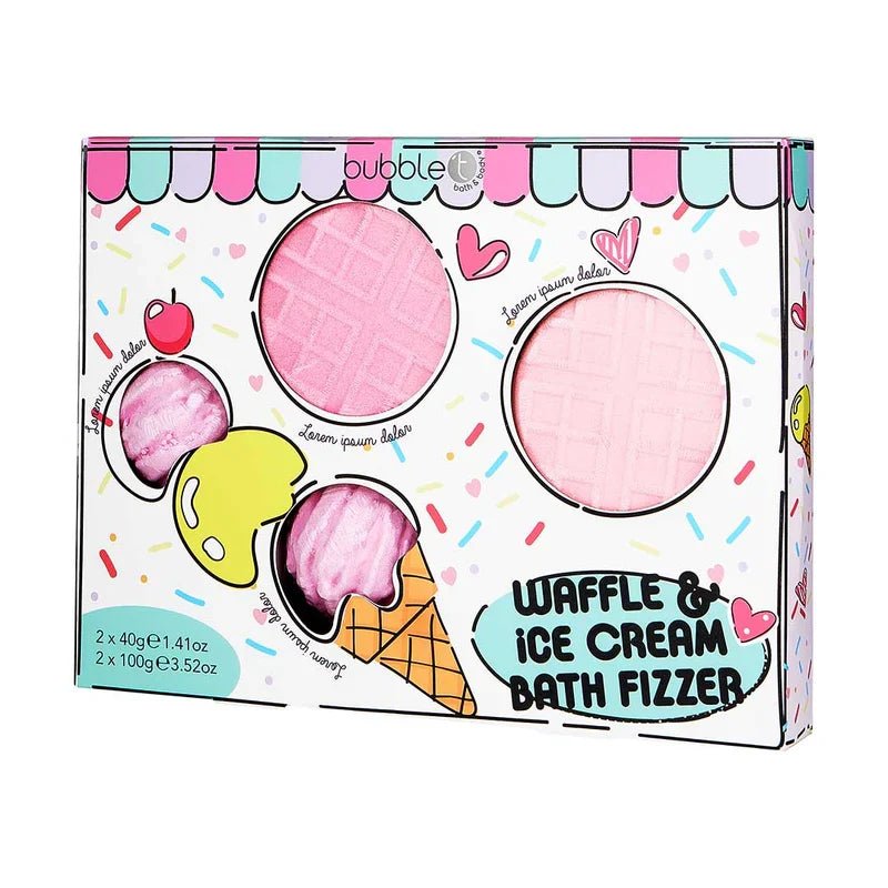 Bubble T Cosmetics Waffle & Ice Cream Bath Bomb Gift Set - Set of 4 Secondary image