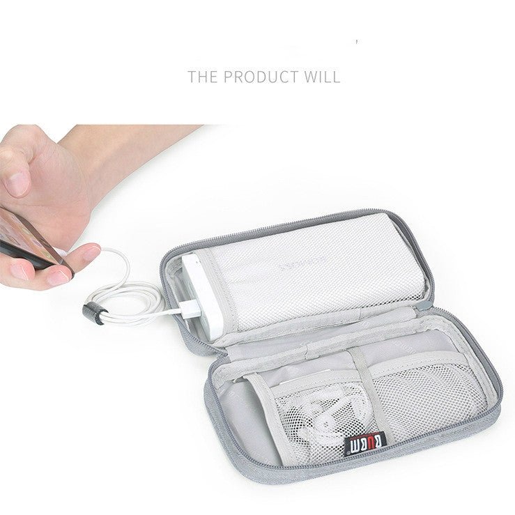 BUBM Digital Charger USB Data Cable Organizer Storage Bag Earphone Wire Power Bank Travel Case(Black) - British D'sire
