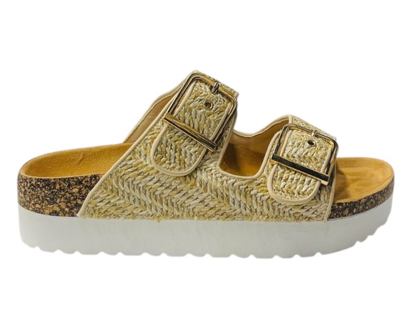 Buckle Strap Flatform Sandals - Sandals - British D'sire