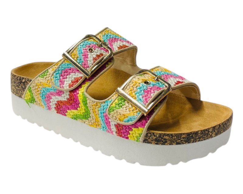 Buckle Strap Flatform Sandals - Sandals - British D'sire