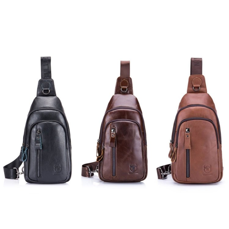 BUFF CAPTAIN 100 Men Leather Crossbody Shoulder Bag First-Layer Cowhide Multi-Function Sports Casual Chest Bag(Brown) Secondary image