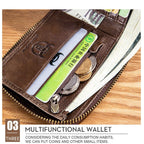BUFF CAPTAIN 231 First Layer Cowhide Zipper Wallet Horizontal Leather Multiple - Card Thicken Album Wallet(Brown) - British D'sire
