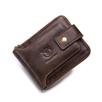 BUFF CAPTAIN 231 First Layer Cowhide Zipper Wallet Horizontal Leather Multiple - Card Thicken Album Wallet(Brown) - British D'sire