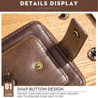 BUFF CAPTAIN 231 First Layer Cowhide Zipper Wallet Horizontal Leather Multiple - Card Thicken Album Wallet(Wise Black) - British D'sire