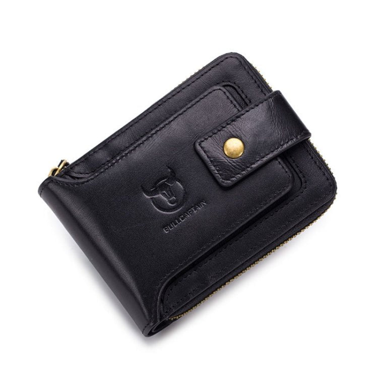 BUFF CAPTAIN 231 First Layer Cowhide Zipper Wallet Horizontal Leather Multiple - Card Thicken Album Wallet(Wise Black) - British D'sire Main image
