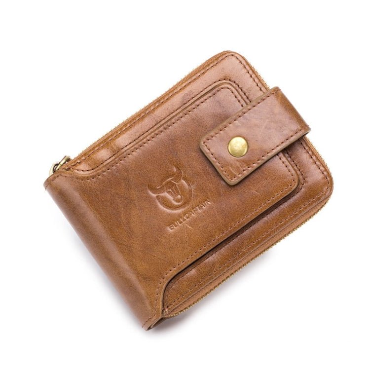 BUFF CAPTAIN 231 First Layer Cowhide Zipper Wallet Horizontal Leather Multiple - Card Thicken Album Wallet(Yellow Brown) - British D'sire Main image