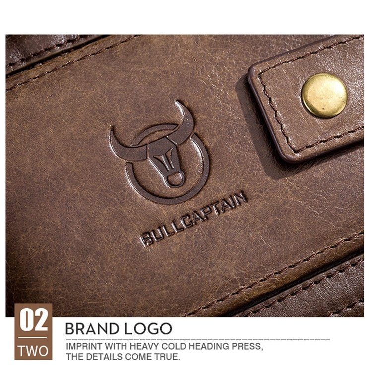 BUFF CAPTAIN 231 First Layer Cowhide Zipper Wallet Horizontal Leather Multiple - Card Thicken Album Wallet(Yellow Brown) - British D'sire