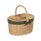 Buff Oval Butterfly Lidded Picnic Basket - Empty Picnic Baskets - British D'sire