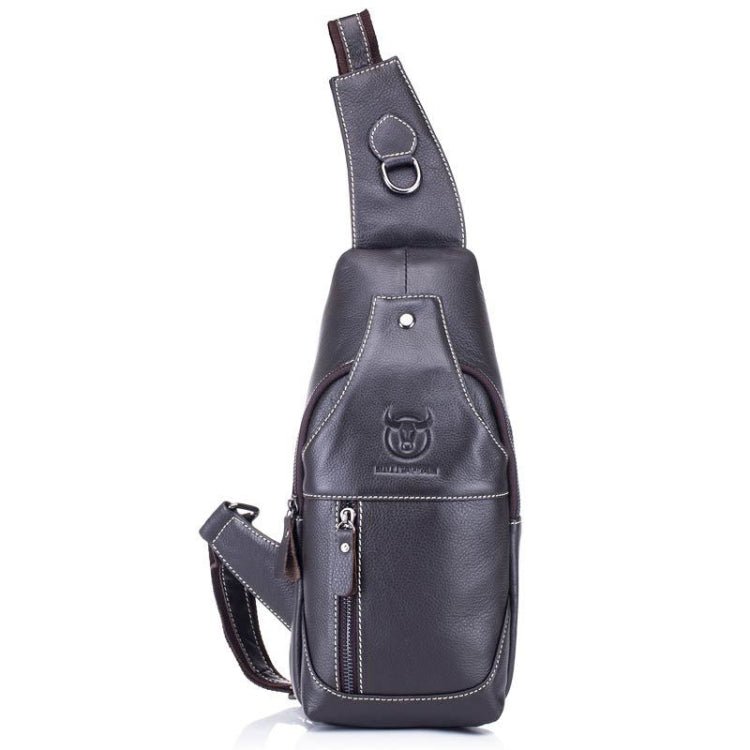 BULL CAPTAIN 019 Retro Men Leather Crossbody Shoulder Bag First - Layer Cowhide Chest Bag, Colour: Gray Brown - British D'sire Main image