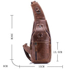 BULL CAPTAIN 019 Retro Men Leather Crossbody Shoulder Bag First - Layer Cowhide Chest Bag, Colour: Gray + Buckle - British D'sire