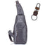 BULL CAPTAIN 019 Retro Men Leather Crossbody Shoulder Bag First - Layer Cowhide Chest Bag, Colour: Gray + Buckle - British D'sire