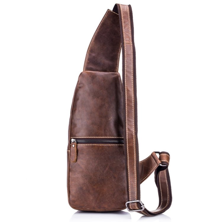 BULL CAPTAIN 019 Retro Men Leather Crossbody Shoulder Bag First - Layer Cowhide Chest Bag, Colour: Yellow Brown - British D'sire