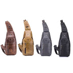 BULL CAPTAIN 019 Retro Men Leather Crossbody Shoulder Bag First - Layer Cowhide Chest Bag, Colour: Yellow Brown - British D'sire