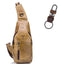 BULL CAPTAIN 019 Retro Men Leather Crossbody Shoulder Bag First - Layer Cowhide Chest Bag, Colour: Yellow + Buckle - British D'sire