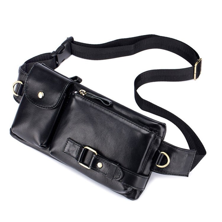 BULL CAPTAIN 020 Men Small Mobile Phone Waist Bag Crossbody Multi - Function Chest Bag(Black) - British D'sire Main image