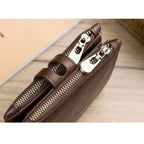 BULL CAPTAIN 021 Leather Men Vertical Wallet Short Multi - Function Wallet(Black) - British D'sire