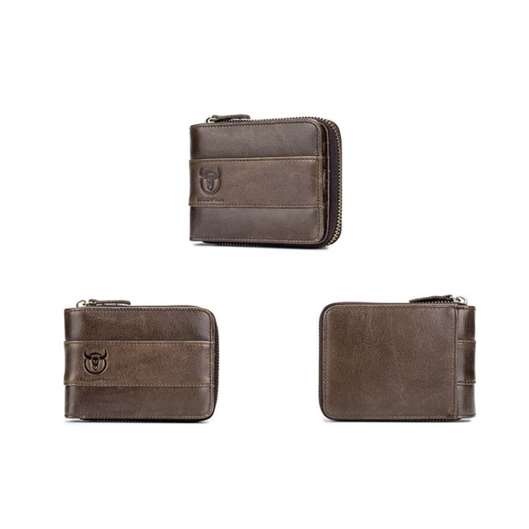 BULL CAPTAIN 025 Leather First-Layer Cowhide Wallet Multi-Function Card Tap Wallet(Brown) Secondary image