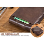 BULL CAPTAIN 025 Leather First - Layer Cowhide Wallet Multi - Function Card Tap Wallet(Yellow Brown) - British D'sire