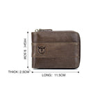 BULL CAPTAIN 025 Leather First - Layer Cowhide Wallet Multi - Function Card Tap Wallet(Yellow Brown) - British D'sire