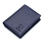 BULL CAPTAIN 027 Men Short Anti - Theft Wallet Leather Multi - Card Thicken Wallet, Colour: Blue - British D'sire