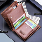 BULL CAPTAIN 027 Men Short Anti - Theft Wallet Leather Multi - Card Thicken Wallet, Colour: Brown - British D'sire