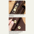 BULL CAPTAIN 028 Multi - Function Cattle Leather Waist Bag Magnetic Buckle Mobile Phone Belt Bag(Yellow Brown) - British D'sire