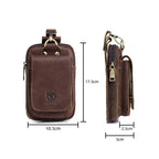 BULL CAPTAIN 028 Multi - Function Cattle Leather Waist Bag Magnetic Buckle Mobile Phone Belt Bag(Yellow Brown) - British D'sire