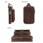 BULL CAPTAIN 028 Multi - Function Cattle Leather Waist Bag Magnetic Buckle Mobile Phone Belt Bag(Yellow Brown) - British D'sire