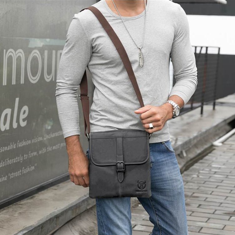 BULL CAPTAIN 034 Men Leather Shoulder Bag Sports Outdoor First - Layer Cowhide Bag(Brown) - British D'sire