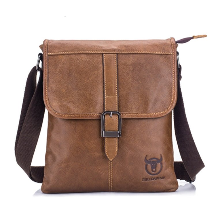BULL CAPTAIN 034 Men Leather Shoulder Bag Sports Outdoor First - Layer Cowhide Bag(Brown) - British D'sire